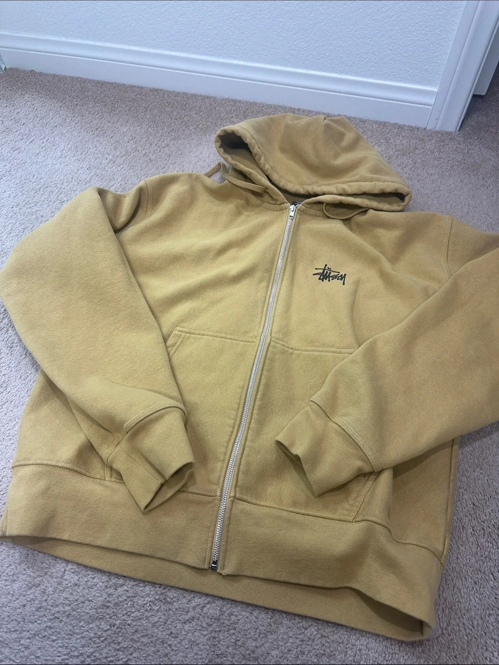 Stussy Olive-Mustard Zip Hoodie